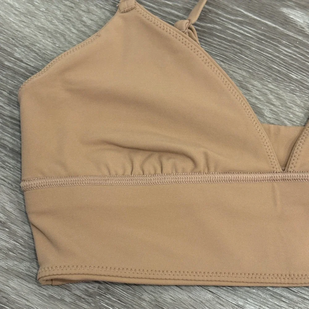 SKIMS Fits Everybody Triangle Longline Bralette Sienna Tan Medium Loungewear New - Picture 8 of 11